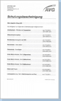 Schulungsbescheinigungen